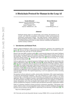 A Blockchain Protocol for Human-in-the-Loop AI