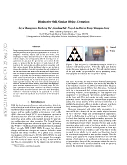 Distinctive Self-Similar Object Detection