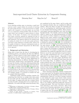Semi-supervised Local Cluster Extraction by Compressive Sensing