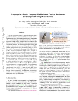 Language in a Bottle: Language Model Guided Concept Bottlenecks for
  Interpretable Image Classification
