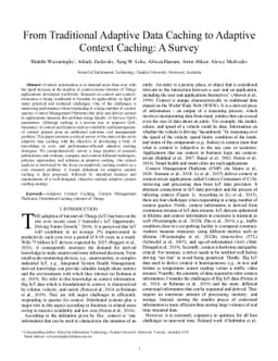 From Traditional Adaptive Data Caching to Adaptive Context Caching: A
  Survey