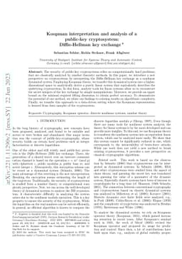 Koopman interpretation and analysis of a public-key cryptosystem:
  Diffie-Hellman key exchange