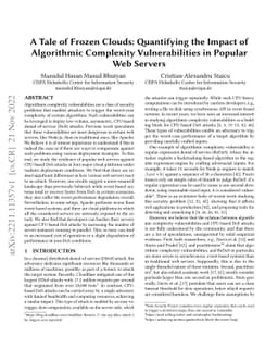 A Tale of Frozen Clouds: Quantifying the Impact of Algorithmic
  Complexity Vulnerabilities in Popular Web Servers