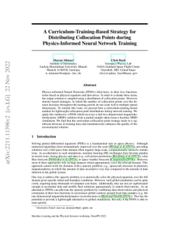 A Curriculum-Training-Based Strategy for Distributing Collocation Points
  during Physics-Informed Neural Network Training