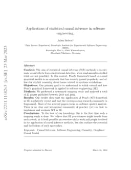 Applications of statistical causal inference in software engineering