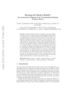 Bursting the Burden Bubble? An Assessment of Sharma et al.'s
  Counterfactual-based Fairness Metric