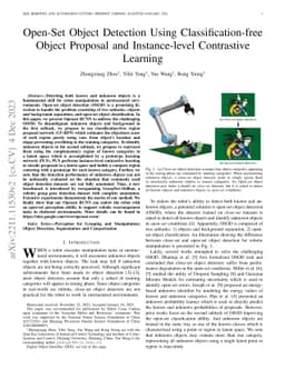 Open-Set Object Detection Using Classification-free Object Proposal and
  Instance-level Contrastive Learning