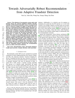 Towards Adversarially Robust Recommendation from Adaptive Fraudster
  Detection