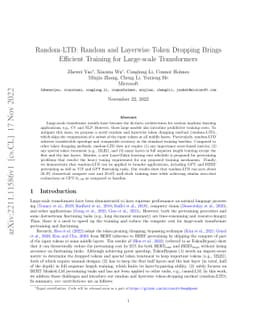 Random-LTD: Random and Layerwise Token Dropping Brings Efficient
  Training for Large-scale Transformers
