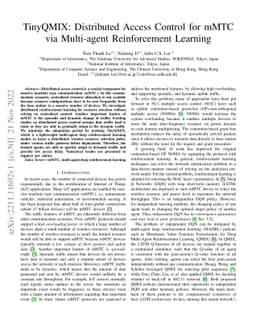 TinyQMIX: Distributed Access Control for mMTC via Multi-agent
  Reinforcement Learning