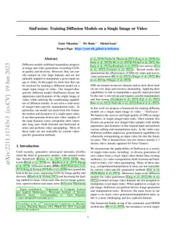 SinFusion: Training Diffusion Models on a Single Image or Video