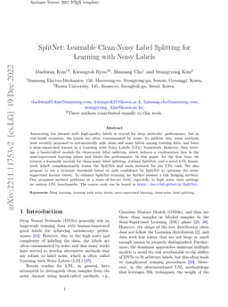 SplitNet: Learnable Clean-Noisy Label Splitting for Learning with Noisy
  Labels