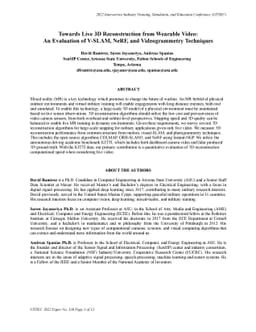 Towards Live 3D Reconstruction from Wearable Video: An Evaluation of
  V-SLAM, NeRF, and Videogrammetry Techniques