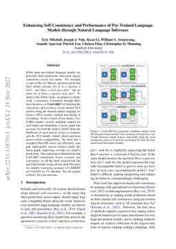Enhancing Self-Consistency and Performance of Pre-Trained Language
  Models through Natural Language Inference