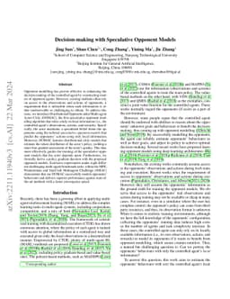 Decision-making with Speculative Opponent Models