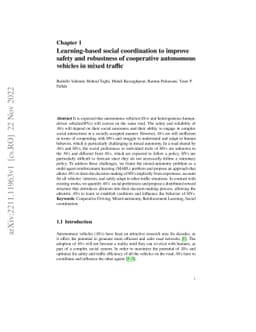 Learning-based social coordination to improve safety and robustness of
  cooperative autonomous vehicles in mixed traffic