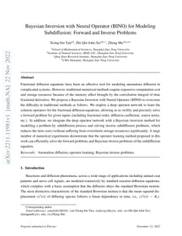 Bayesian Inversion with Neural Operator (BINO) for Modeling
  Subdiffusion: Forward and Inverse Problems