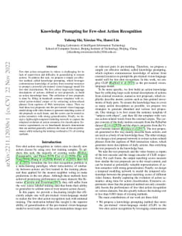 Knowledge Prompting for Few-shot Action Recognition