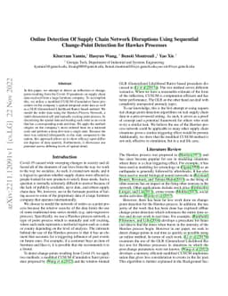 Online Detection Of Supply Chain Network Disruptions Using Sequential
  Change-Point Detection for Hawkes Processes