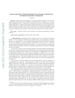 Least squares approximations in linear statistical inverse learning
  problems