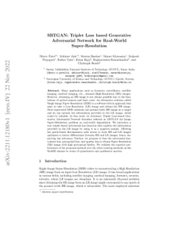 SRTGAN: Triplet Loss based Generative Adversarial Network for Real-World
  Super-Resolution