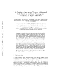 A Combined Approach of Process Mining and Rule-based AI for Study
  Planning and Monitoring in Higher Education