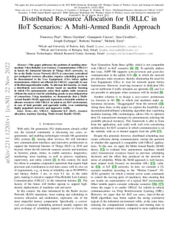 Distributed Resource Allocation for URLLC in IIoT Scenarios: A
  Multi-Armed Bandit Approach