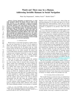 Watch out! There may be a Human. Addressing Invisible Humans in Social
  Navigation