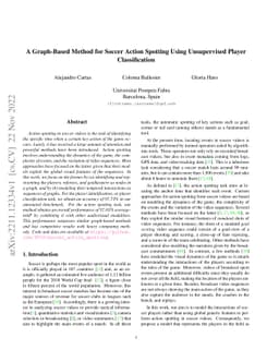 A Graph-Based Method for Soccer Action Spotting Using Unsupervised
  Player Classification