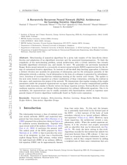 A Recursively Recurrent Neural Network (R2N2) Architecture for Learning
  Iterative Algorithms