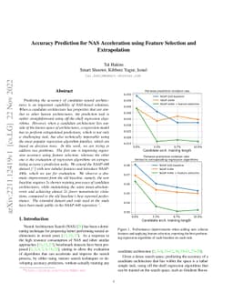 Accuracy Prediction for NAS Acceleration using Feature Selection and
  Extrapolation