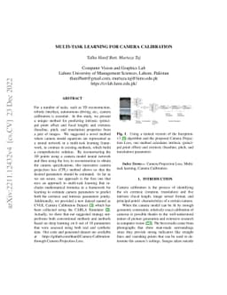 Multi-task Learning for Camera Calibration