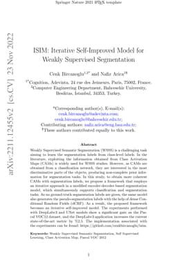 ISIM: Iterative Self-Improved Model for Weakly Supervised Segmentation