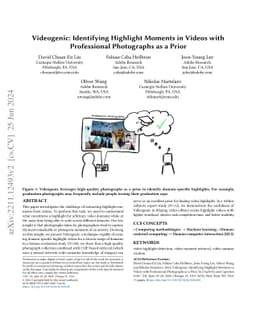 Videogenic: Identifying Highlight Moments in Videos with Professional
  Photographs as a Prior