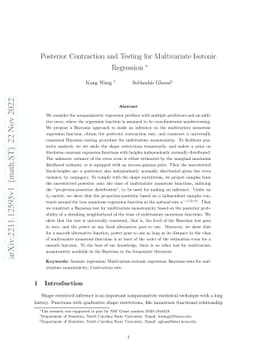 Posterior Contraction and Testing for Multivariate Isotonic Regression