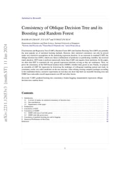 Consistency of Oblique Decision Tree and its Boosting and Random Forest