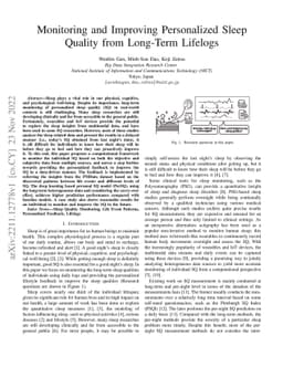 Monitoring and Improving Personalized Sleep Quality from Long-Term
  Lifelogs
