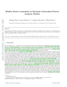 Hidden Factor estimation in Dynamic Generalized Factor Analysis Models