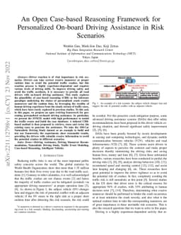 An Open Case-based Reasoning Framework for Personalized On-board Driving
  Assistance in Risk Scenarios