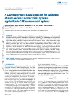 A Gaussian process based approach for validation of multi-variable
  measurement systems: application to SAR measurement systems