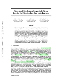 Adversarial Attacks are a Surprisingly Strong Baseline for Poisoning
  Few-Shot Meta-Learners