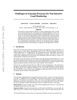 Challenges in Gaussian Processes for Non Intrusive Load Monitoring