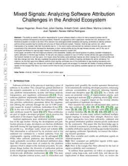 Mixed Signals: Analyzing Software Attribution Challenges in the Android
  Ecosystem