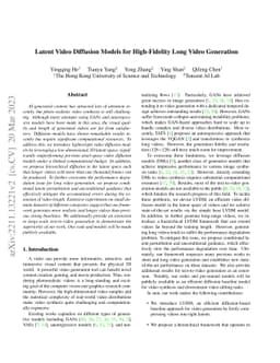 Latent Video Diffusion Models for High-Fidelity Long Video Generation