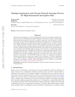 Multiple Imputation with Neural Network Gaussian Process for
  High-dimensional Incomplete Data