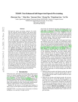TESSP: Text-Enhanced Self-Supervised Speech Pre-training