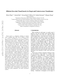 Efficient Zero-shot Visual Search via Target and Context-aware
  Transformer