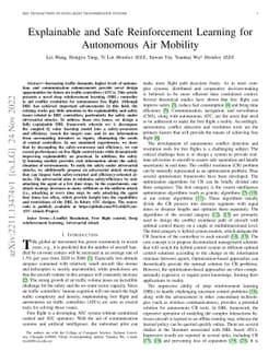 Explainable and Safe Reinforcement Learning for Autonomous Air Mobility