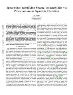 Specognitor: Identifying Spectre Vulnerabilities via Prediction-Aware
  Symbolic Execution