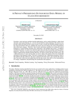 A Privacy-Preserving Outsourced Data Model in Cloud Environment